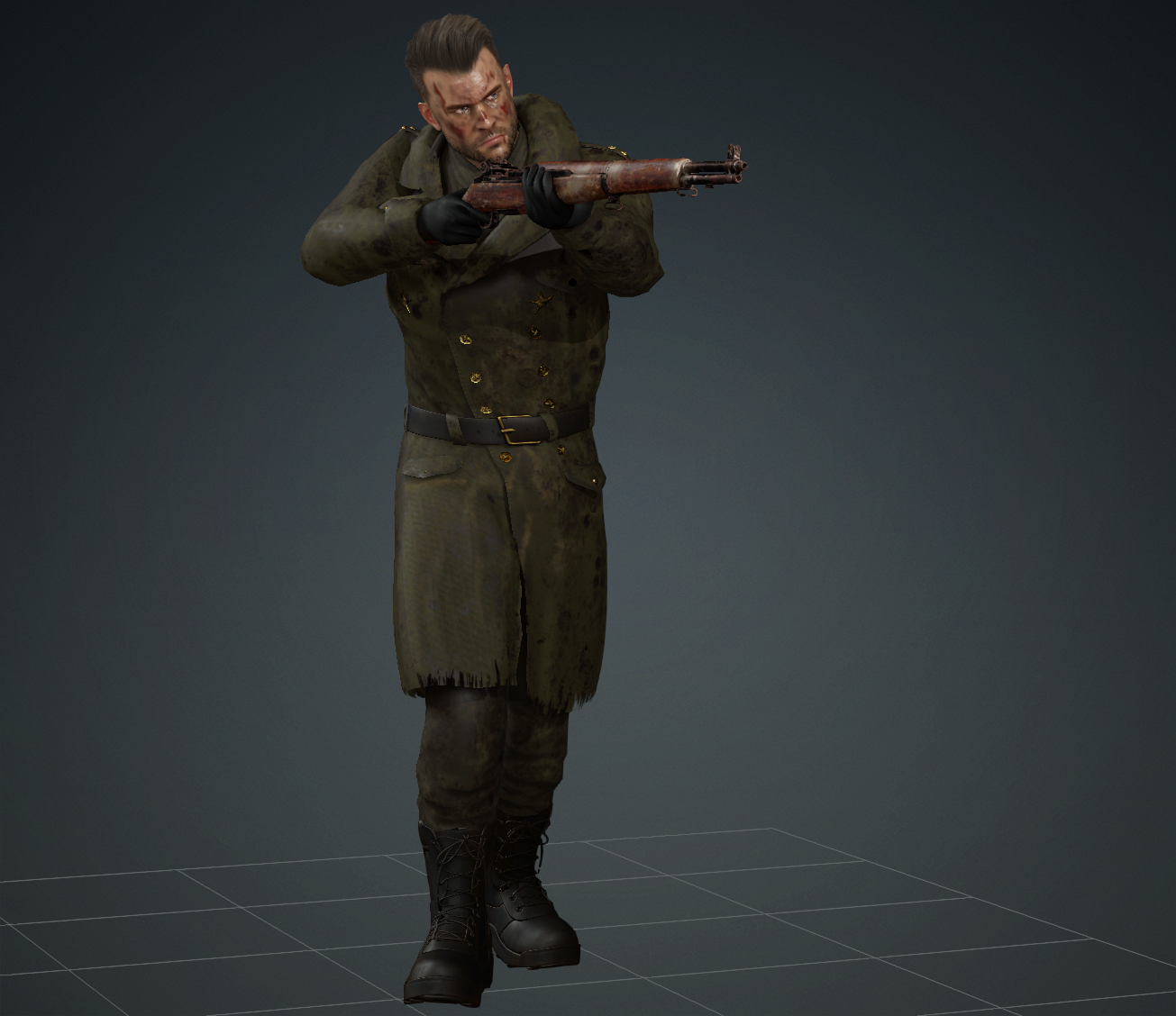 3D render — trench sentinel character